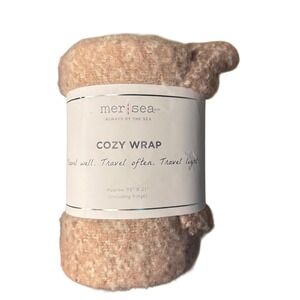 MerSea Cozy Wrap Scarf Blush Pink Taupe Ombre Oversized Coastal Chic